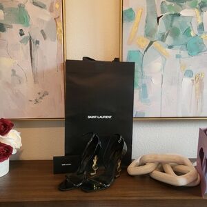 Saint Laurent Women's Opyum 110 Patent Leather Sandals